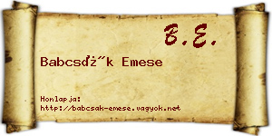Babcsák Emese névjegykártya